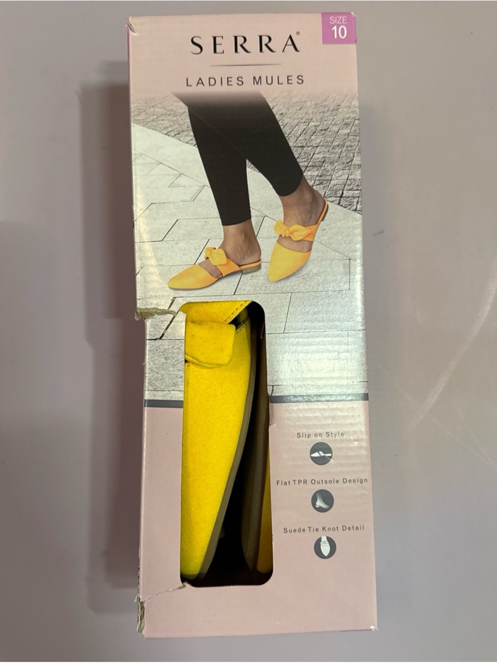 Serra Yellow Suede Tie-Knot Slip-On Mules